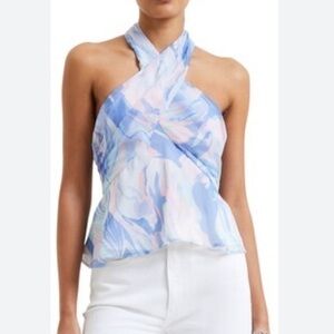 French Connection Halter Top - NWT | Women Sz. 2 | Blue,Pink